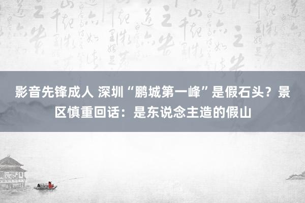影音先锋成人 深圳“鹏城第一峰”是假石头？景区慎重回话：是东说念主造的假山