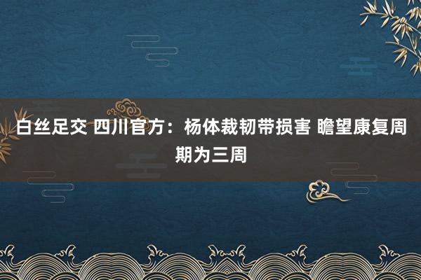 白丝足交 四川官方:杨体裁韧带损害 瞻望康复周期为三周