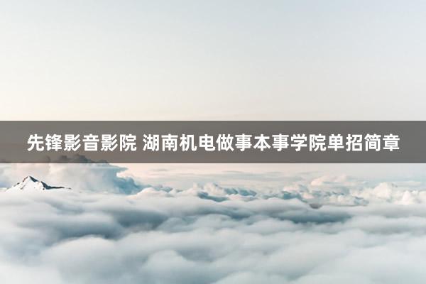 先锋影音影院 湖南机电做事本事学院单招简章