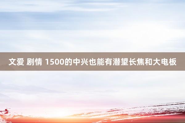 文爱 剧情 1500的中兴也能有潜望长焦和大电板