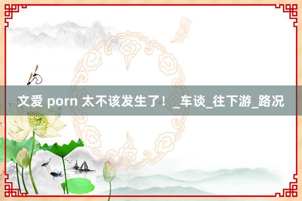 文爱 porn 太不该发生了！_车谈_往下游_路况