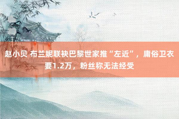 赵小贝 布兰妮联袂巴黎世家推“左近”，庸俗卫衣要1.2万，粉丝称无法经受